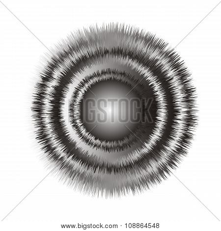 Geometric optical illusion 3d black and white circle on a white background. Vector illustration