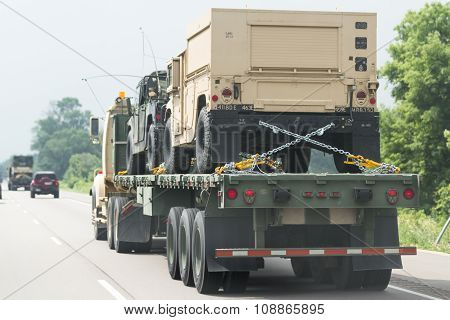 Military Vehicles On The Road