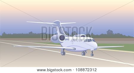 Jet Aircraft For Transporting Small Groups Of People After Landing (before Take-off).