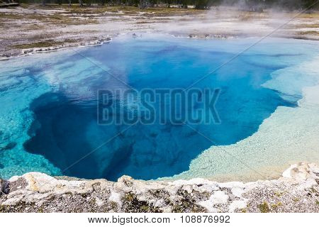 Deep blue wonderful pool in Yellowstone