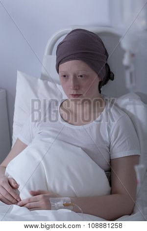 Woeful Girl With Tumor