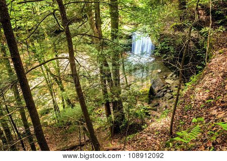 Top view of Dog Slaughter Falls in the Daniel Boone National Forest in Southern Kentucky