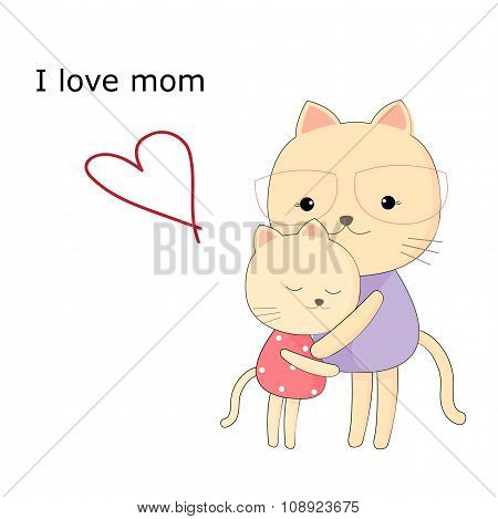 Greeting card for mom with cute animals