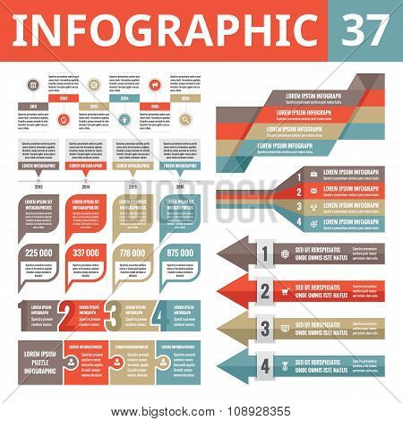 Infographic elements 37. Set of vector design elements in flat style.