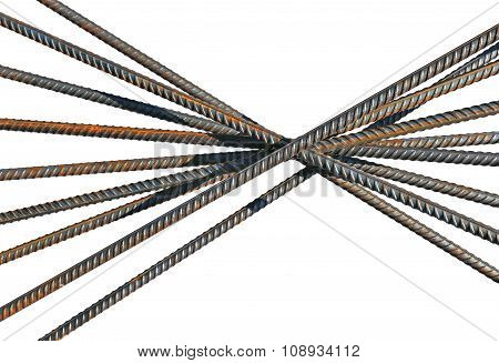 Bunch Of Several Reinforcement Bars Isolated