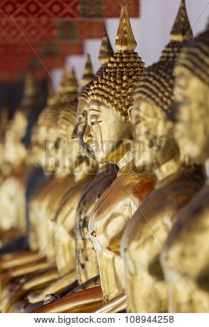 Images Of Buddha At Wat Pho Or Wat Phra Chetupon Vimolmangklararm, Bangkok, Thailand