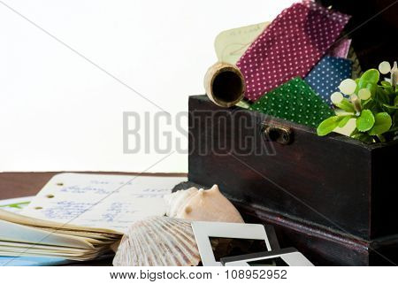 Memory Box And Quilt Pieces