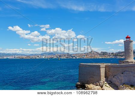 View on Marseille from Chateau d'If,  France