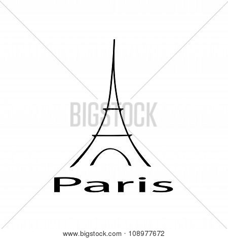 Eiffel Tower with the inscription Paris seamless pattern