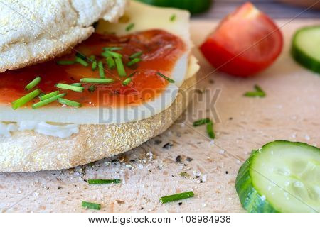 White Toast Bread With Cheese And Chives