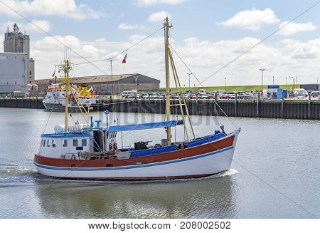 Harbour scenery in Buesum around Dithmarschen in Schleswig-Holstein located in Germany