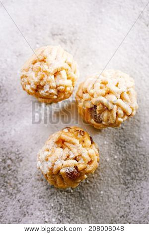 Chak-chak traditional asian sweet dessert - fried dough with honey
