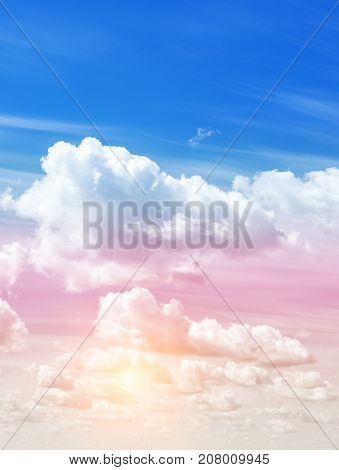 Sky and clouds vertical photo summer background