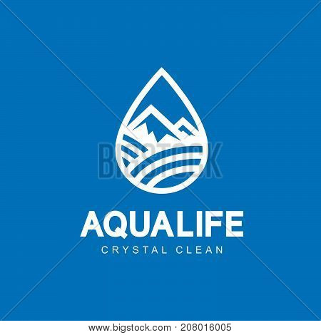Modern vector professional sign logo aqua life