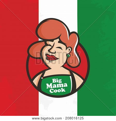 Modern vector professional emblem big mama cook
