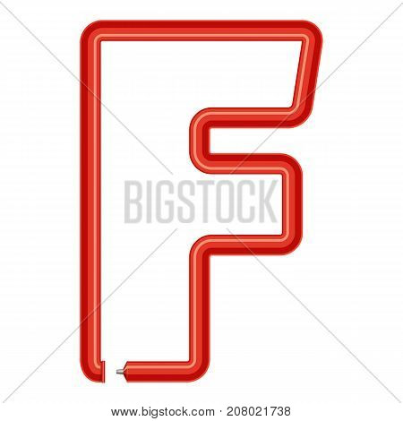 Letter f plastic tube icon. Cartoon illustration of letter f plastic tube vector icon for web