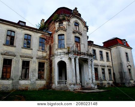 Abandoned palace in Belarus (Zheludok, Grodno region), built in the early twentieth century, example of Art Nouveau style