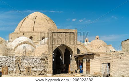 Toki Zargaron, ancient trading domes in Bukhara, Uzbekistan. Central Asia