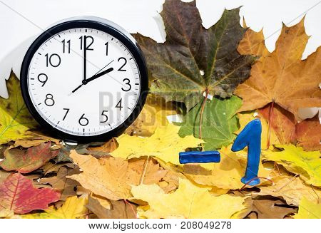 Daylight Saving Time. Wall Clock going to winter time