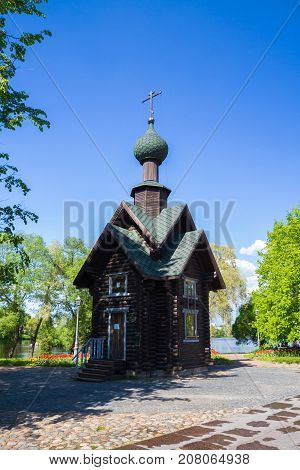 Wooden Church Near The Cathedral Of Peter And Paul In Sestroretsk