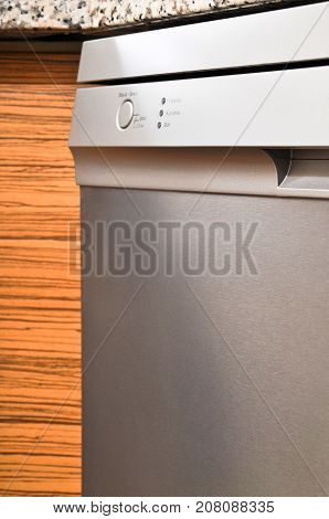 Grey body with a stainless steel Dishwasher