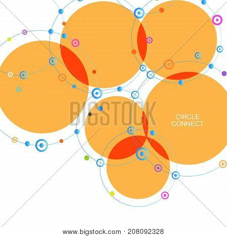 Vector abstract technology background with connect circle and dot.