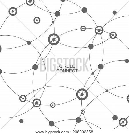 Vector abstract technology background with connect circle and dot.
