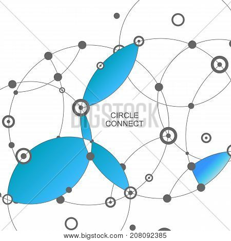 Vector abstract technology background with connect circle and dot.