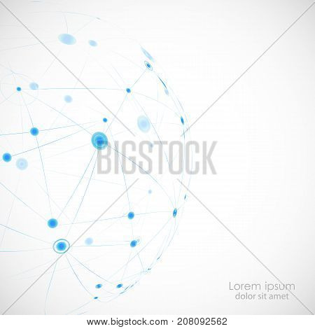 Abstract vector connect circle with molecular structure.