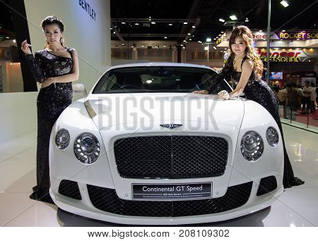 Bangkok Thailand - March 29 2013: Bentley new model presented in Bangkok Motor Show 2013