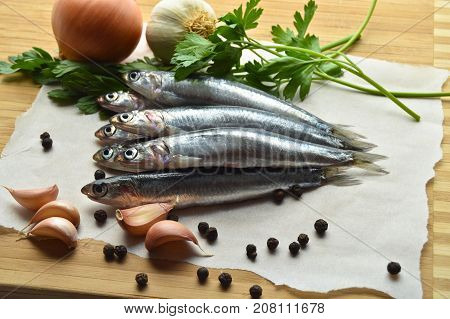 Cleaned and ready to cook fresh fish hamsi