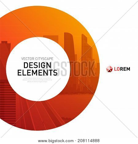 Design element for corporate graphic layout. Modern background template design for investment, business, real estate, construction.