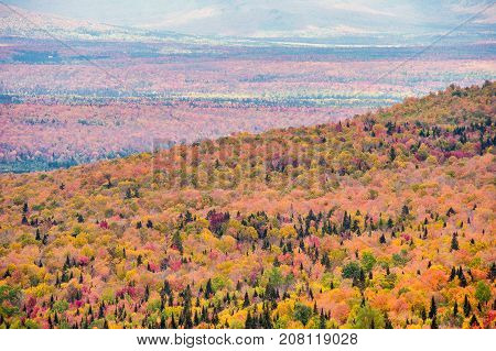 Fall colours from Mount Megantic (Eastern Townships Quebec Canada)