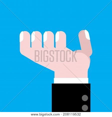 Hand asking isolated. Finger of businessman. Vector illustration