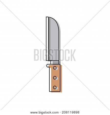 santoku knife utensil colorful watercolor silhouette vector illustration