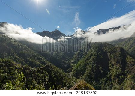 Pico do Arieiro seen from Balcoes Viewpoint Ribeiro Firo Madeira Portugal