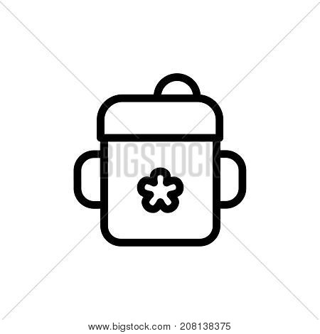 Baby cup thin line icon. Outline symbol kid buttle for feeding for the design of children's webstie and mobile applications. Outline stroke kid pictograms