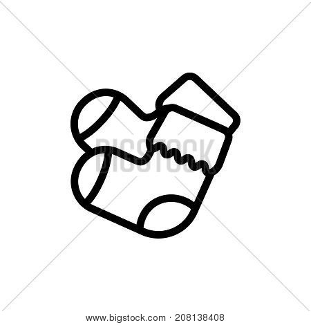 Baby booty thin line icon. Outline symbol newborn shoes for the design of children's webstie and mobile applications. Outline stroke kid boot pictogram.