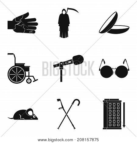 Deadly sick icons set. Simple set of 9 deadly sick vector icons for web isolated on white background