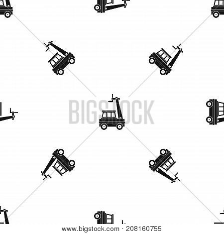 Cherry picker pattern repeat seamless in black color for any design. Vector geometric illustration