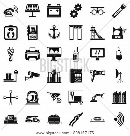 Security camera icons set. Simple style of 36 security camera vector icons for web isolated on white background