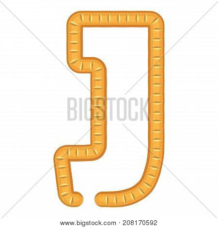 Letter j bread icon. Cartoon illustration of letter j bread vector icon for web