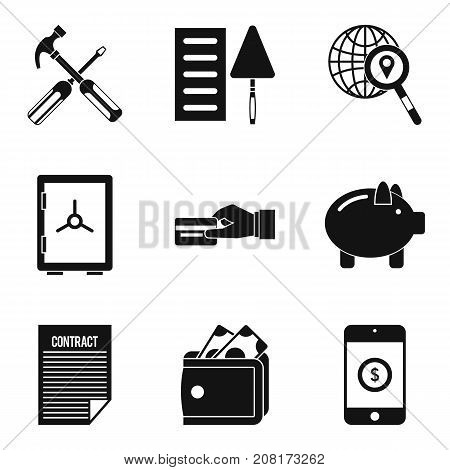 Trade union icons set. Simple set of 9 trade union vector icons for web isolated on white background