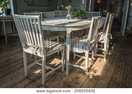 Vaxjo Sweden - September 2017. Picture of old scandinavian interior