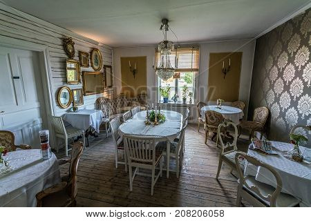 Vaxjo Sweden - September 2017. Picture of old scandinavian interior