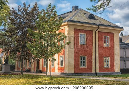 Vaxjo Sweden - September 2017. Picture of old scandinavian house