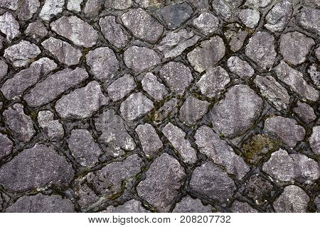 Stone Wall In Osaka Castle, Japan