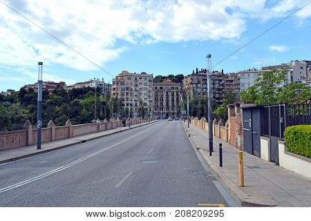 Bridge Vallcarca constructed in Barcelona Catalonia Spain