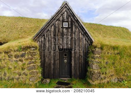 The historic Keldur Turf homes located in the southern region of Iceland