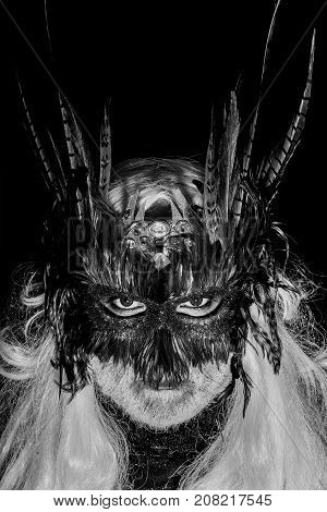 Male Bearded Face In Mask